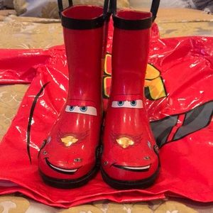 Lightning McQueen Rain Jacket & boots.
